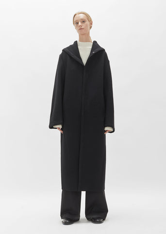 Wool Hooded Big Coat