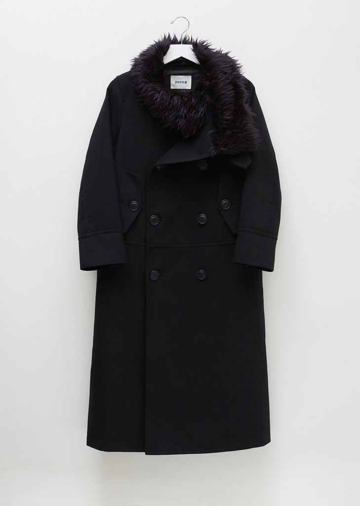 Light Melton Stand Up Collar Long Coat