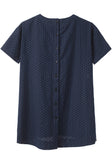 Button Back Eyelet Top