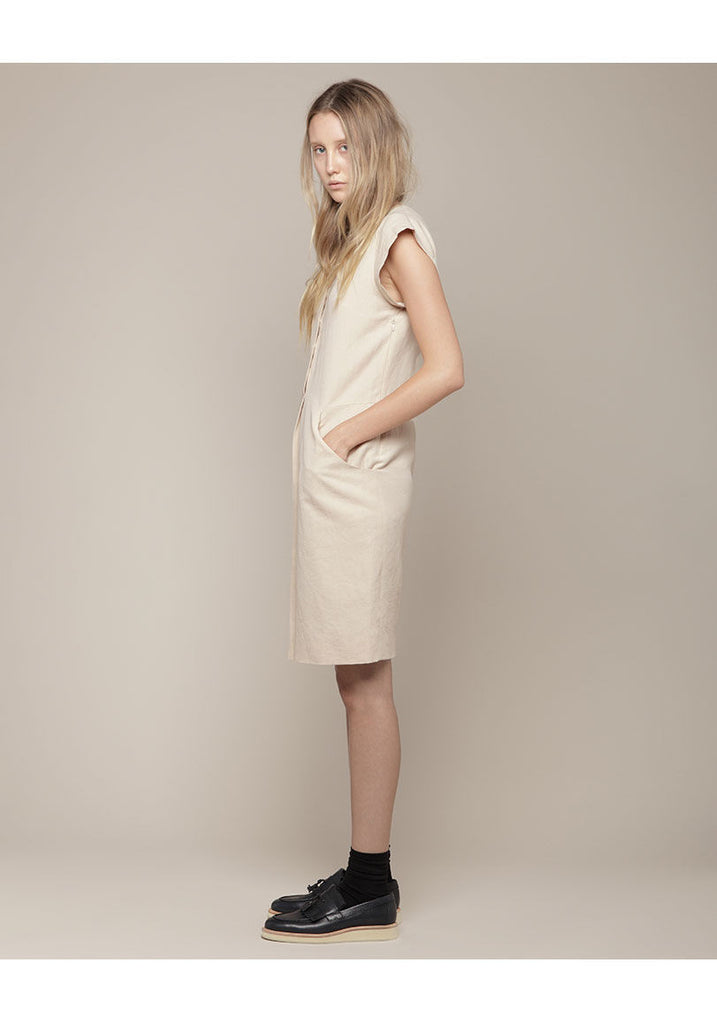 Cap Sleeve Linen Dress