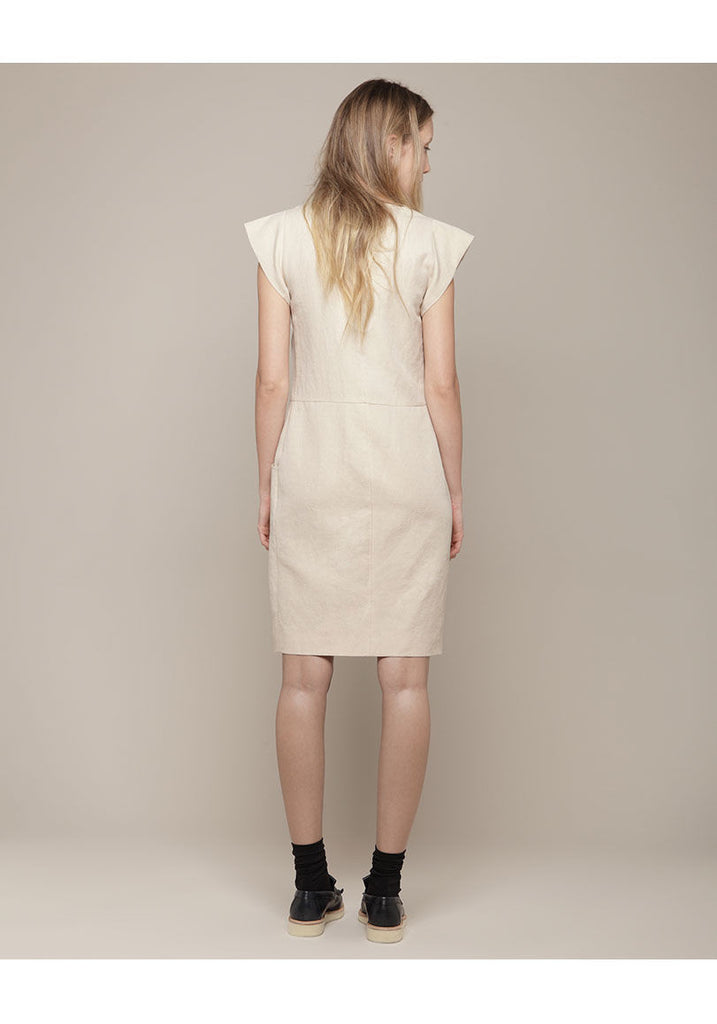 Cap Sleeve Linen Dress