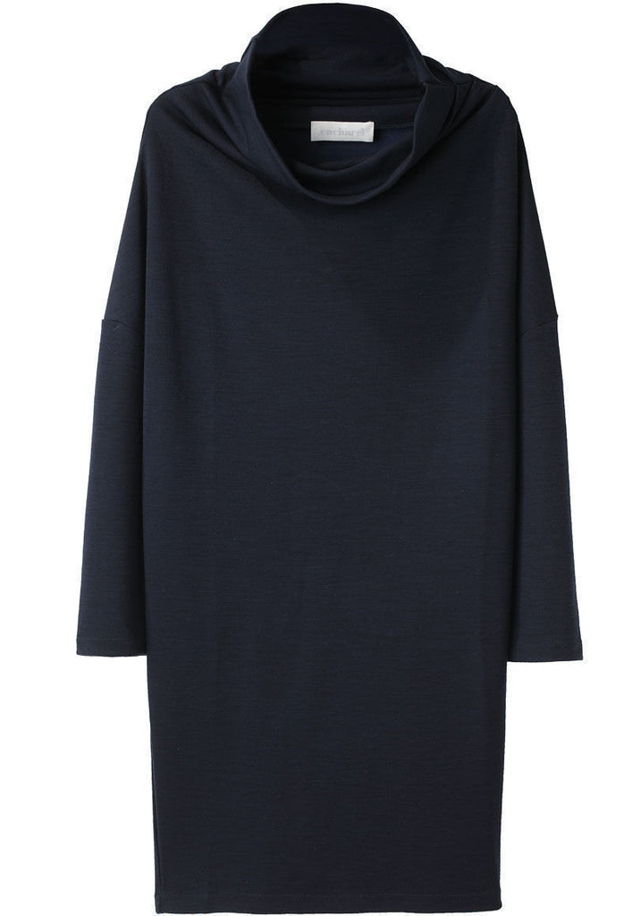 Cowl Jersey Draped Dress