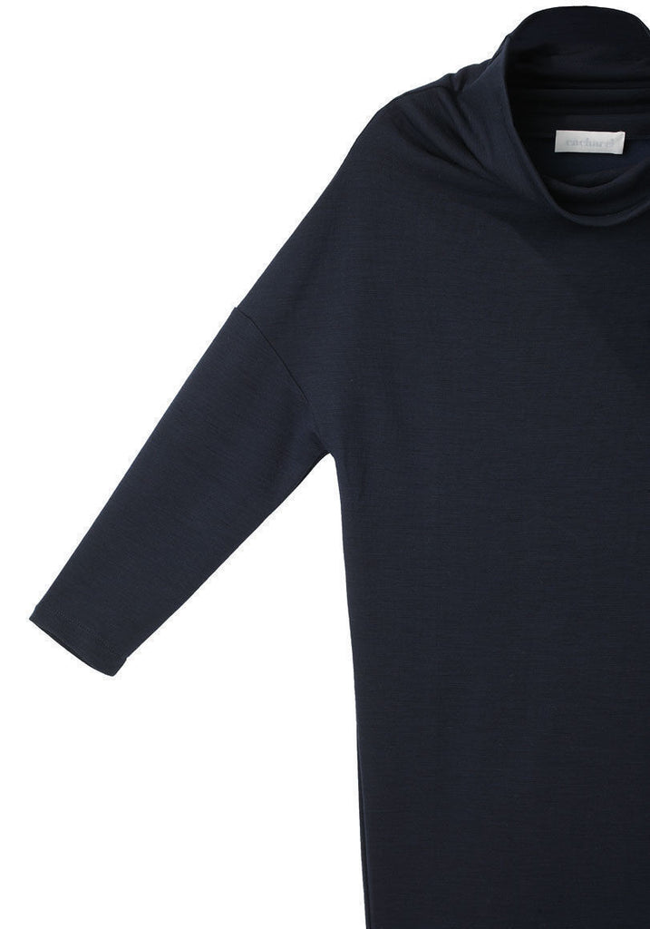 Cowl Jersey Draped Dress