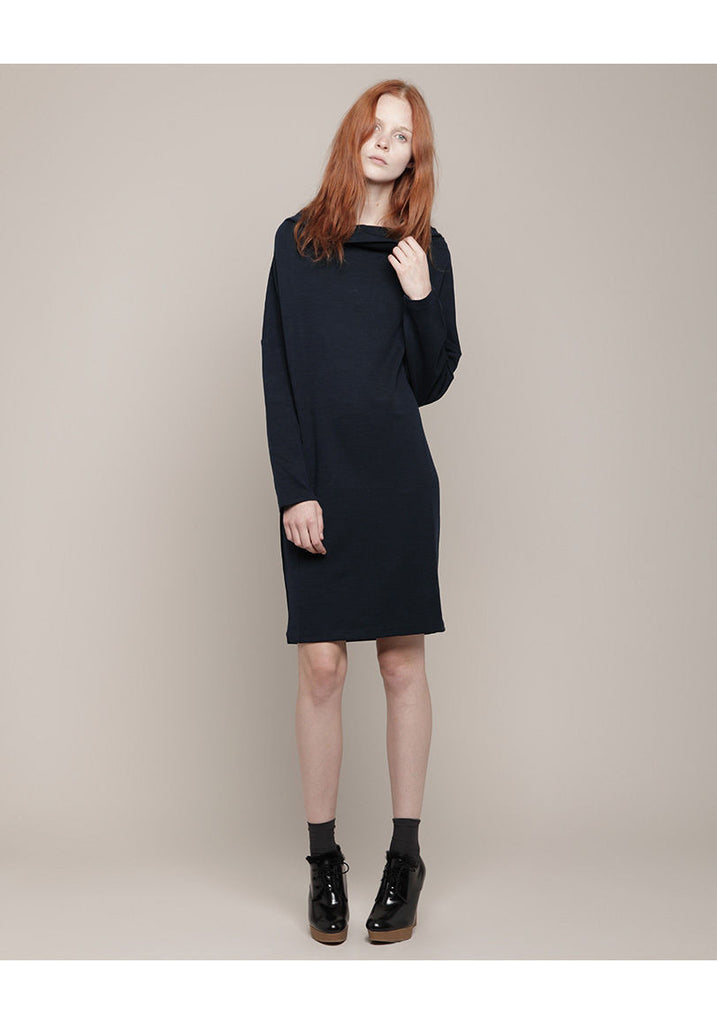 Cowl Jersey Draped Dress