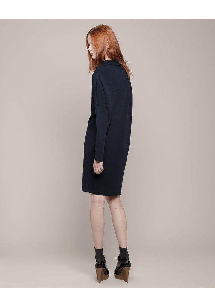 Cowl Jersey Draped Dress