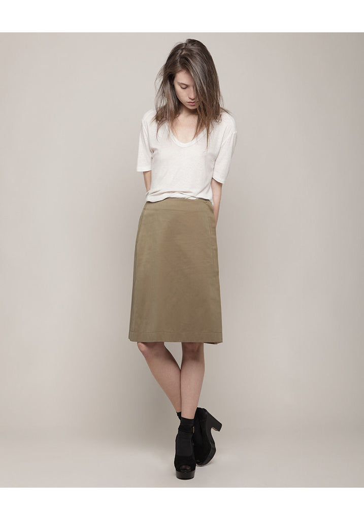 Gabardine Pleat Skirt
