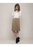 Gabardine Pleat Skirt