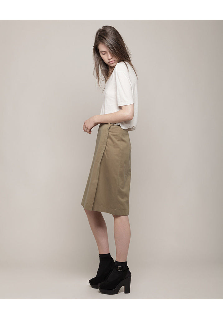 Gabardine Pleat Skirt