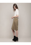 Gabardine Pleat Skirt
