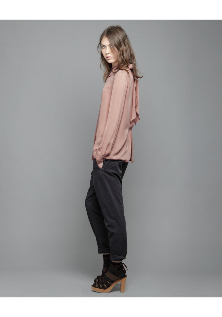 Open Back Silk Blouse