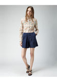 Pleated Cotton Shorts