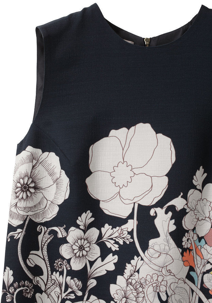 Printed Wool Silk Shift