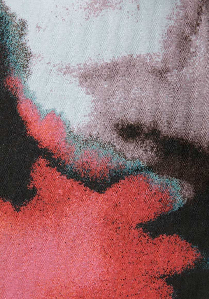 Printed Wrap Tie Dress