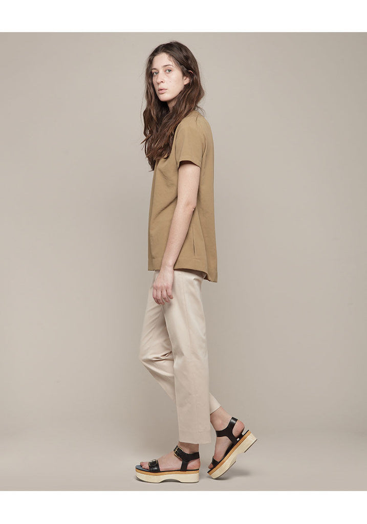 Short Sleeved Twill Blouse