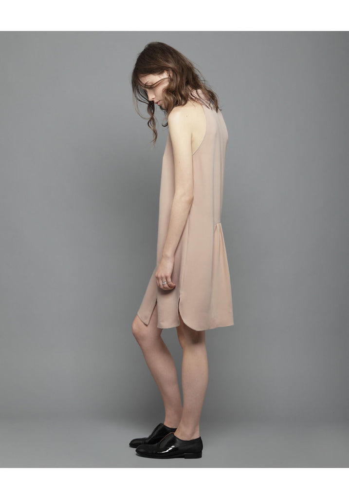 Sleeveless Crepe Shirtdress