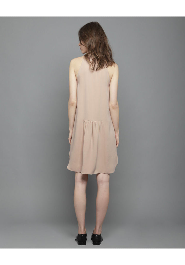Sleeveless Crepe Shirtdress