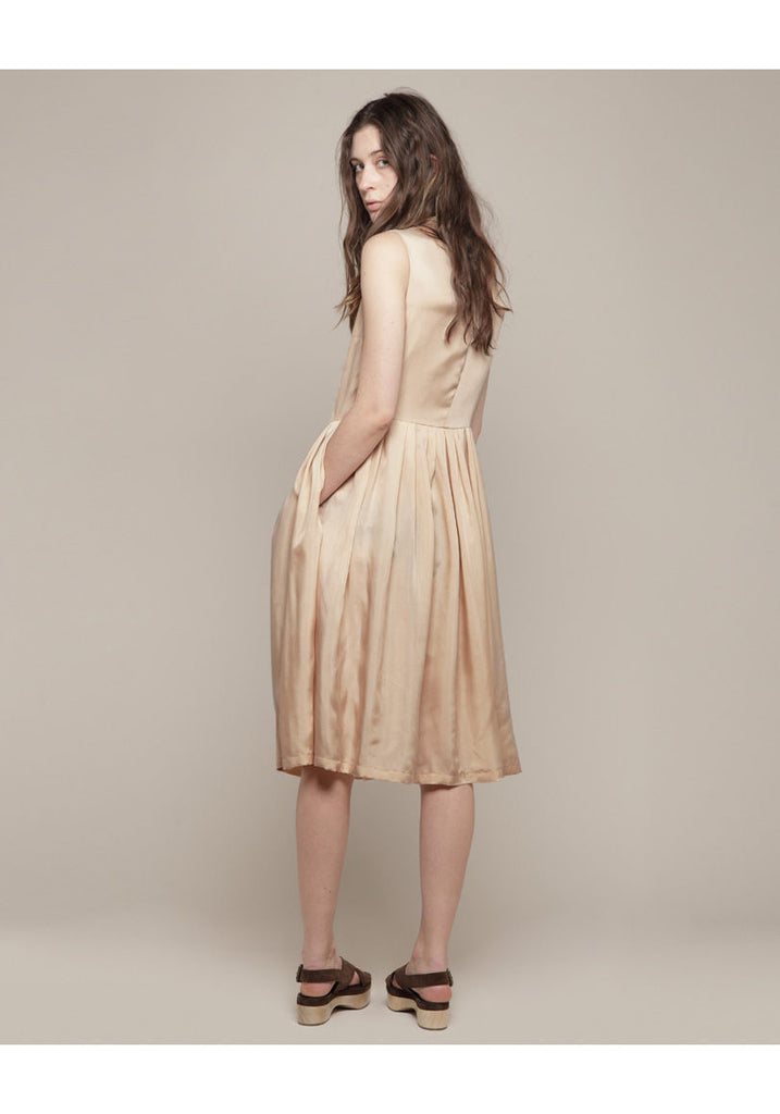 Sleeveless Satin Shirtdress