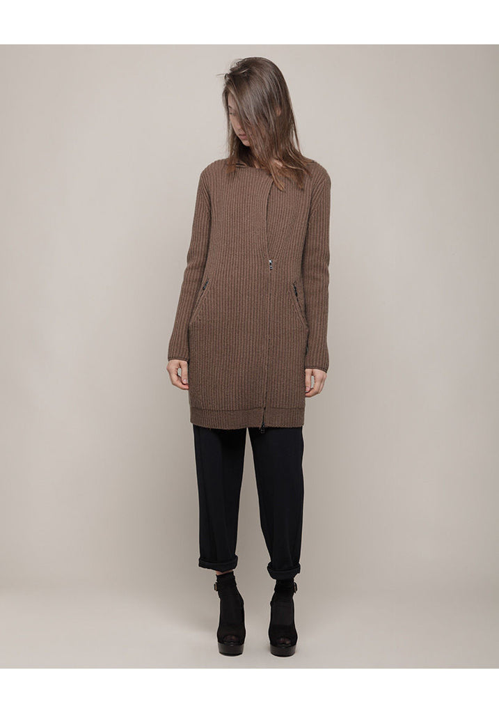 Zipped Sweater Coat