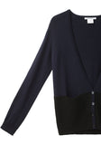 Bi-Fabric Colorblock Cardigan
