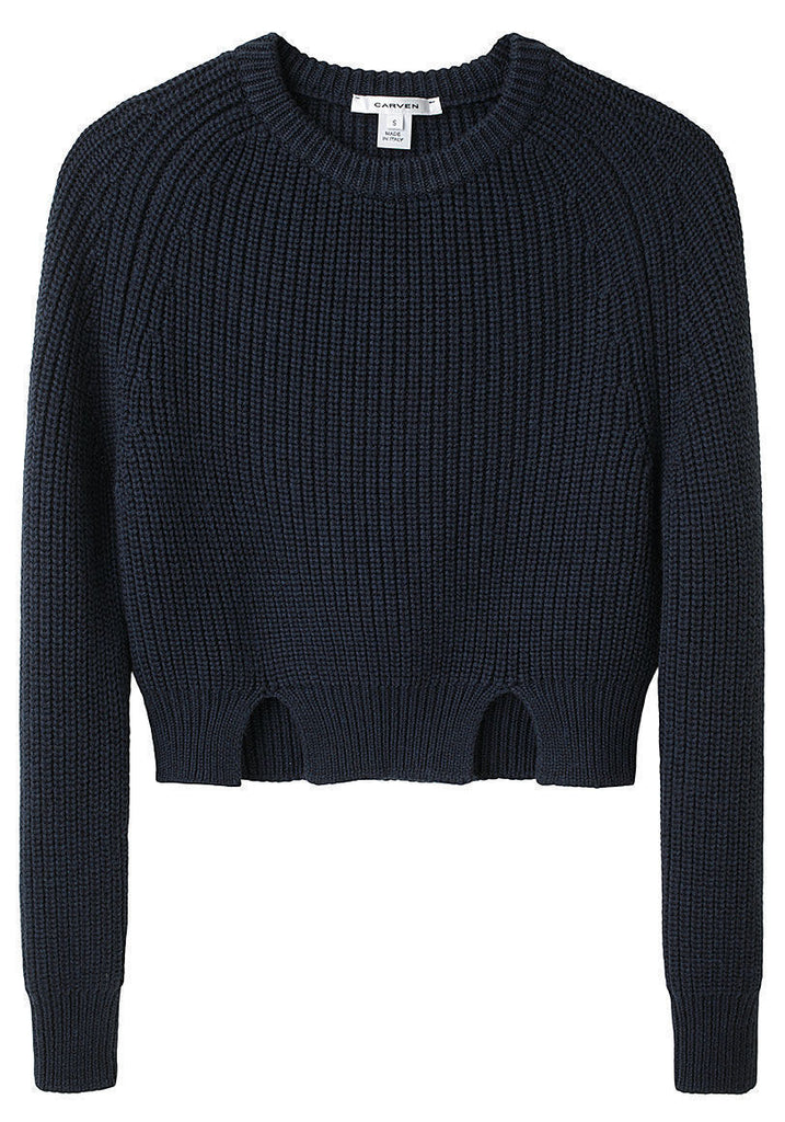 Cropped Rib Pullover