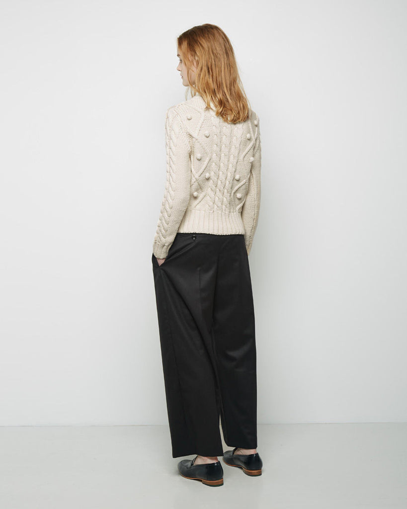 Cropped Wide Leg Flannel Pant
