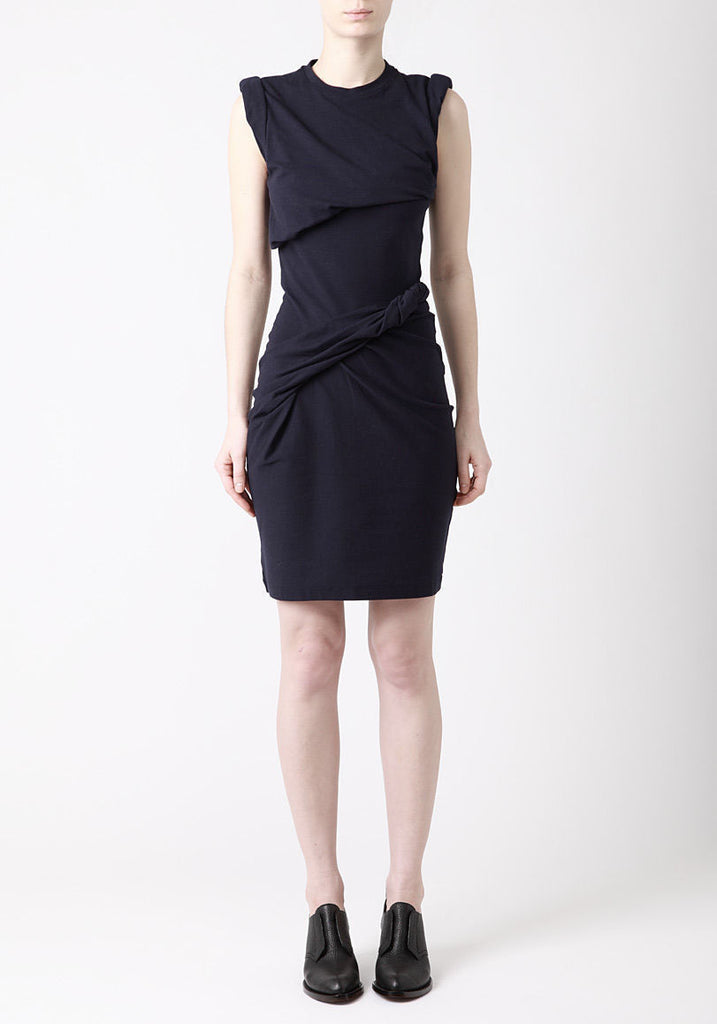 Draped Muscle Sleeve Dress