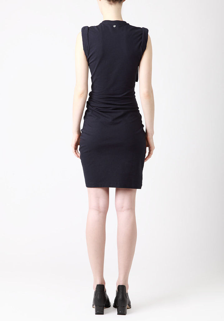 Draped Muscle Sleeve Dress