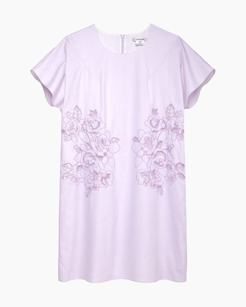 Floral Cut-Out Oxford Dress