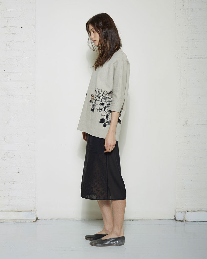 Floral Cut-Out Sweatshirt