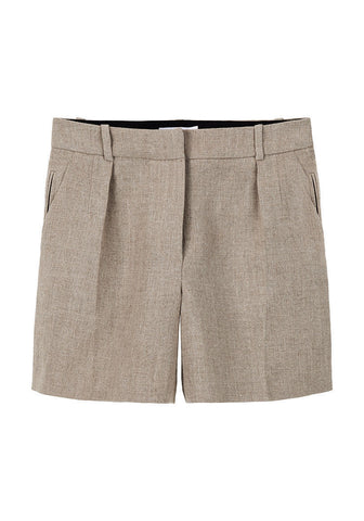 High Waisted Linen Short