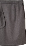 Side Zip Wool Skirt