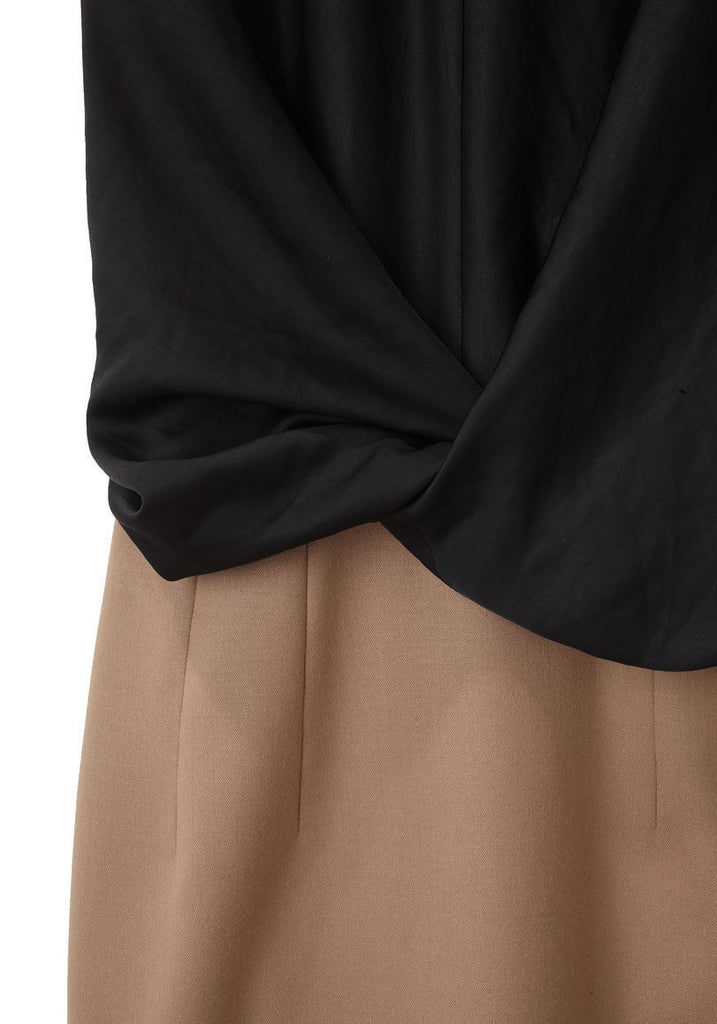 Sleeveless Bi-Fabric Dress