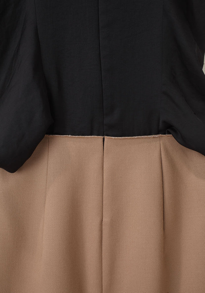 Sleeveless Bi-Fabric Dress