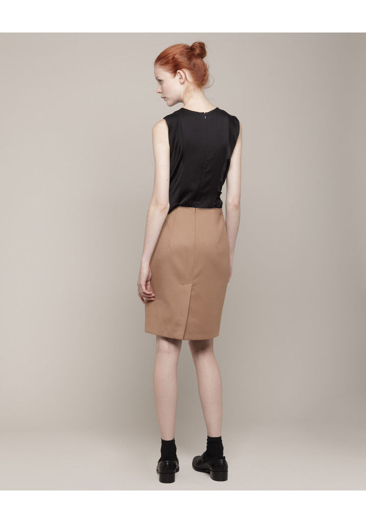 Sleeveless Bi-Fabric Dress