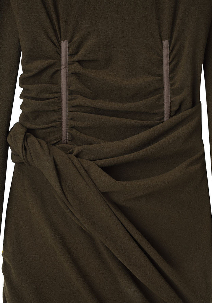 Twisted Wool Crepe Dress