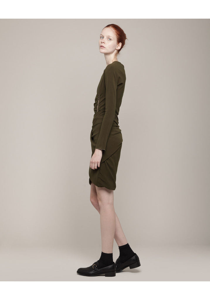 Twisted Wool Crepe Dress