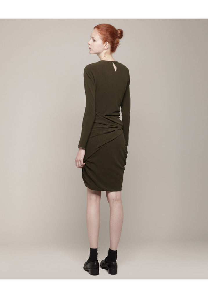 Twisted Wool Crepe Dress