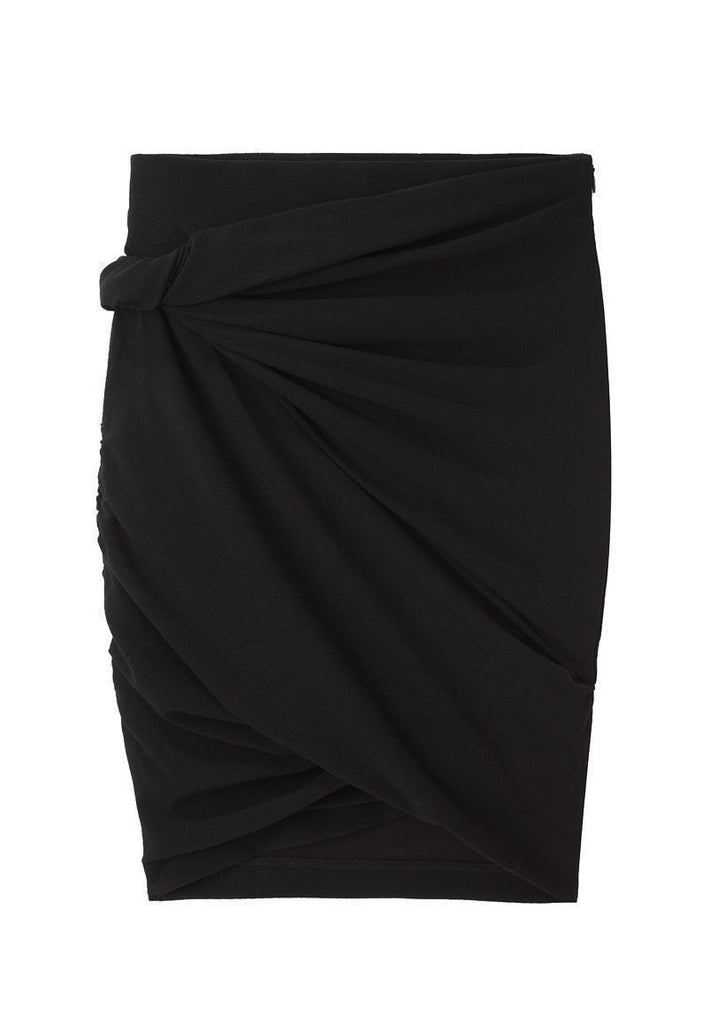 Twisted Wool Crepe Skirt