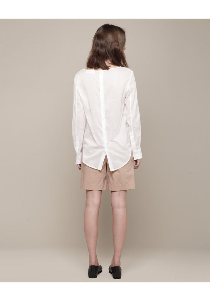 Sheer Button Back Blouse