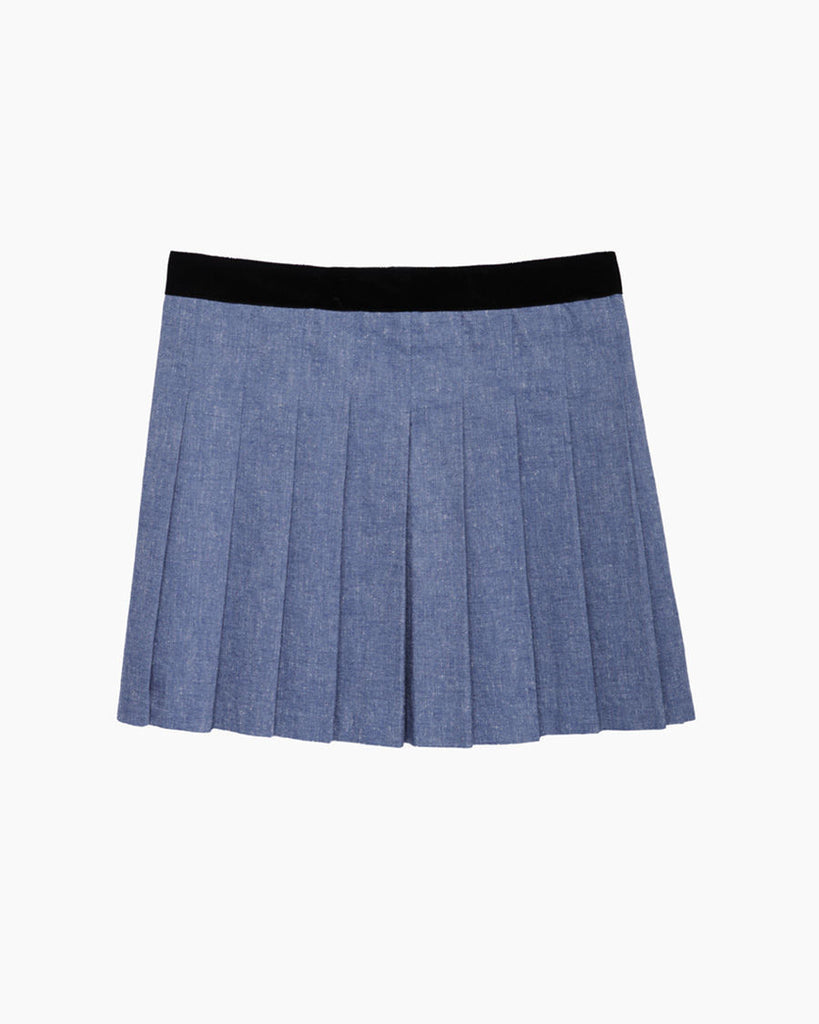 Carole Pleated Chambray Mini