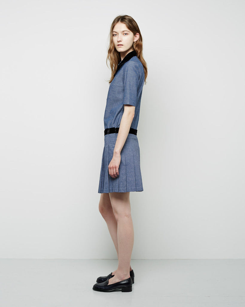 Carole Pleated Chambray Mini