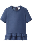 Charles Ruffle Denim Top