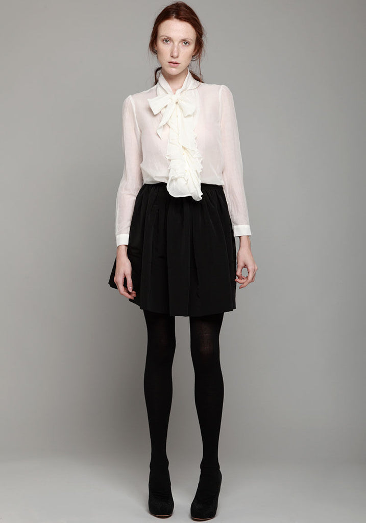 Long Sleeved Tie Neck Blouse