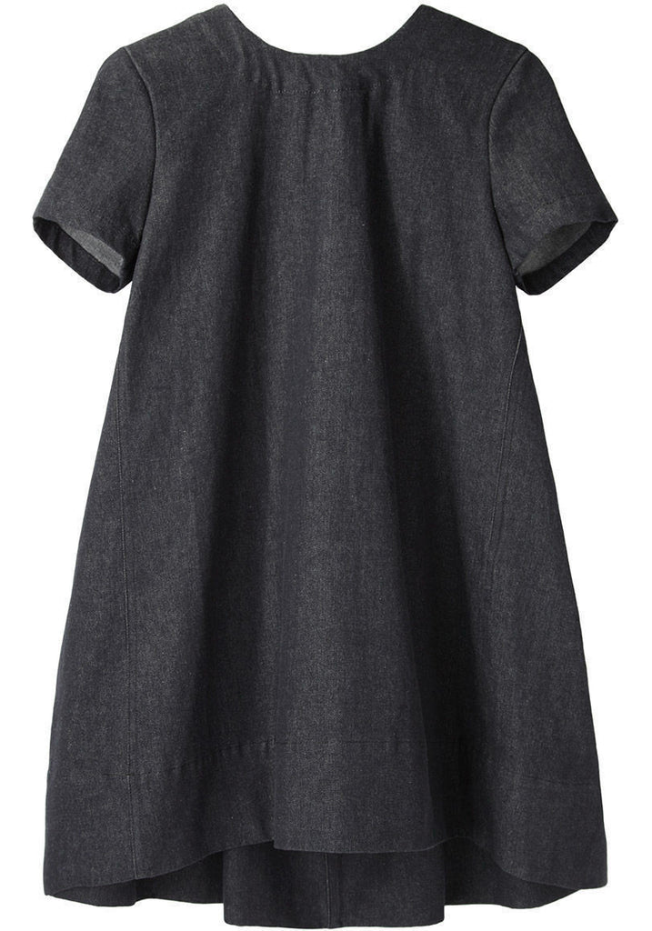 Pleated Denim Mini Dress