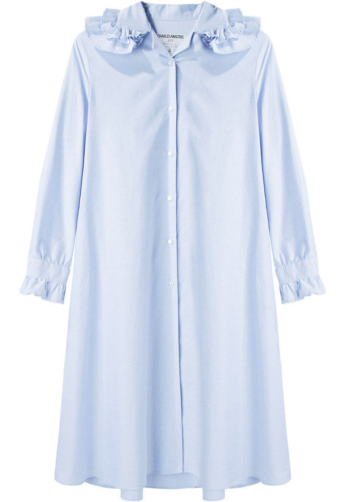 Ruffle Collar Shirtdress