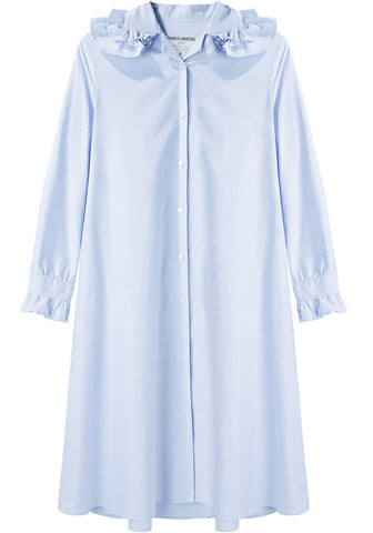Ruffle Collar Shirtdress