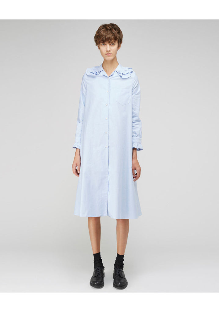 Ruffle Collar Shirtdress
