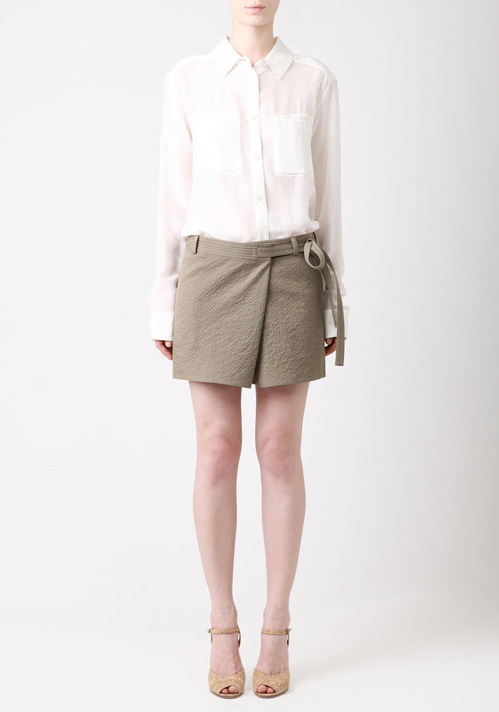 Folded Seersucker Short