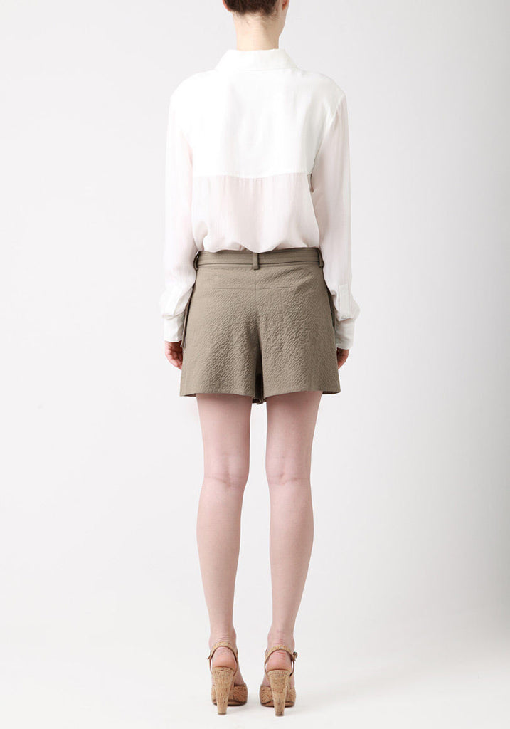 Folded Seersucker Short