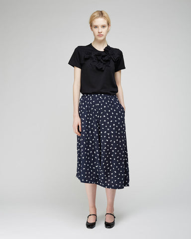 Flower Printed Drawstring Skirt